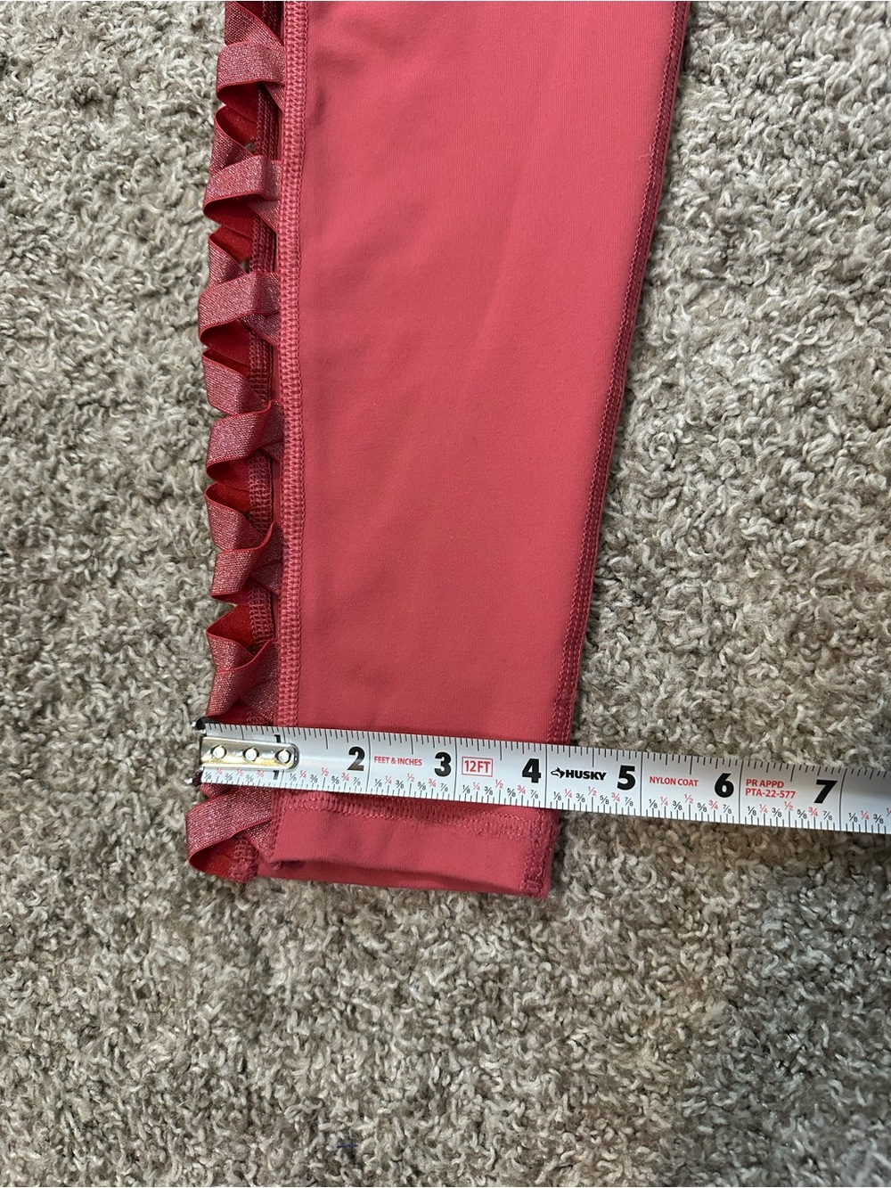 Victoria Secret the Knockout Coral Pink Criss Cross Leggings Size Large - Picture 11 of 13